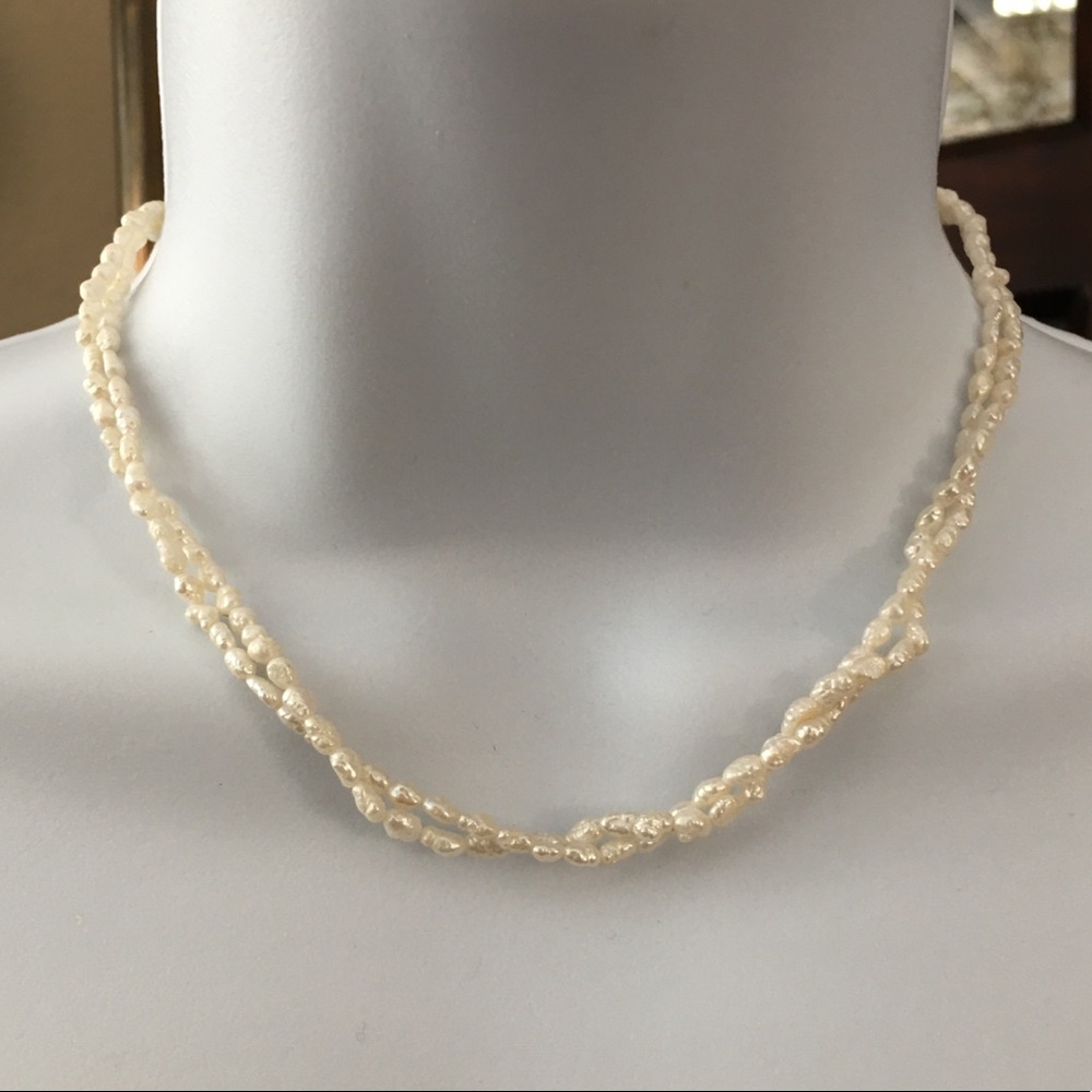 Antique double strand genuine seed pearl necklace